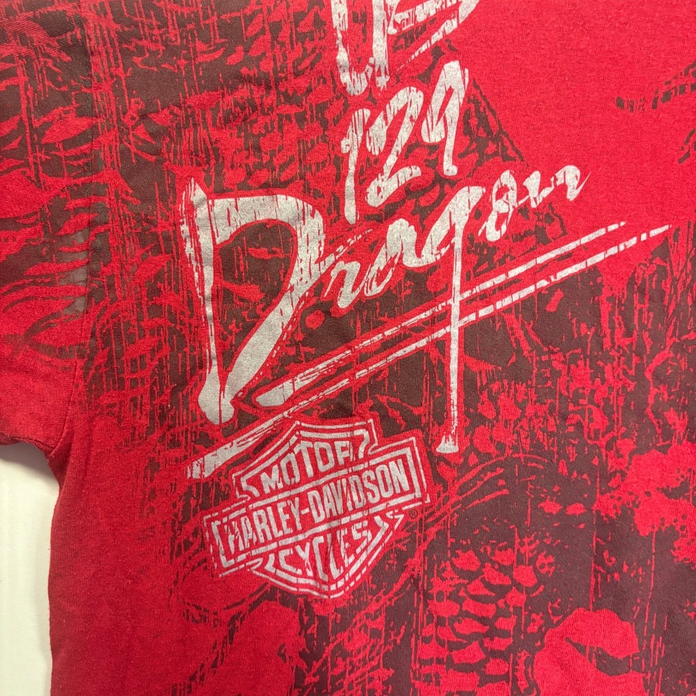 Harley-Davidson US 129 Tail of the Dragon T-Shirt Red XL Tallassee TN Graphic - Picture 2 of 6